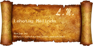 Lehotay Melinda névjegykártya